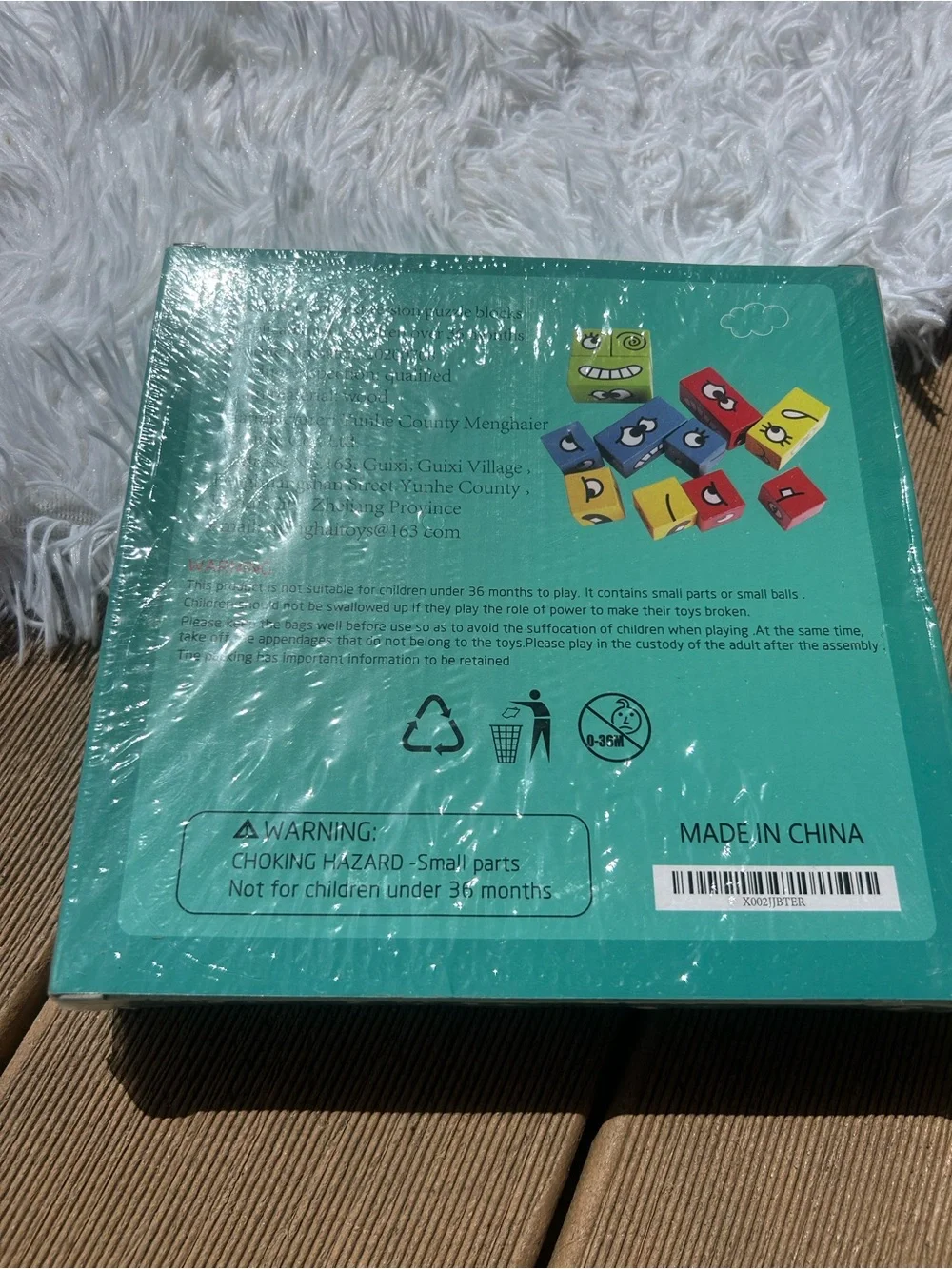 CHIYR Wooden Expression Puzzle Building Blocks Montessori Educational Toy Game
